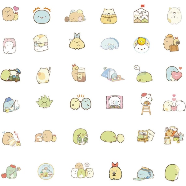 50 stk Kawaii Sumikkogurashi-klistremerker, tegneserie, japansk anime-klistremerker, vannflasker, bagasje, festgave, klistremerke for barn, jenter, tenåringer (Sum)