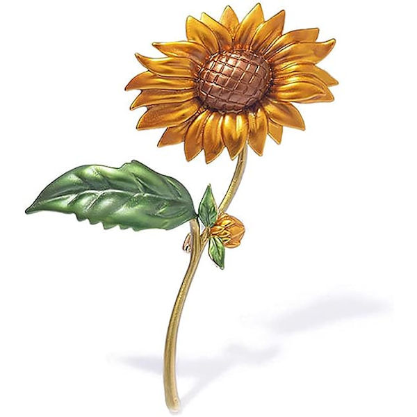 Rhinestone solros brosch pin, emalj kristall gul blomma kappa stift, söt växt solros kostym brosch pin för kvinnor flickor