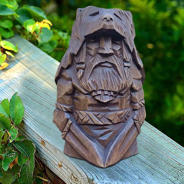 Viking Staty Barbar Resin - Viking Staty Viking | Figur av den nordiska guden Odin Staty, Viking Barbar Staty för trädgårdsfontäner