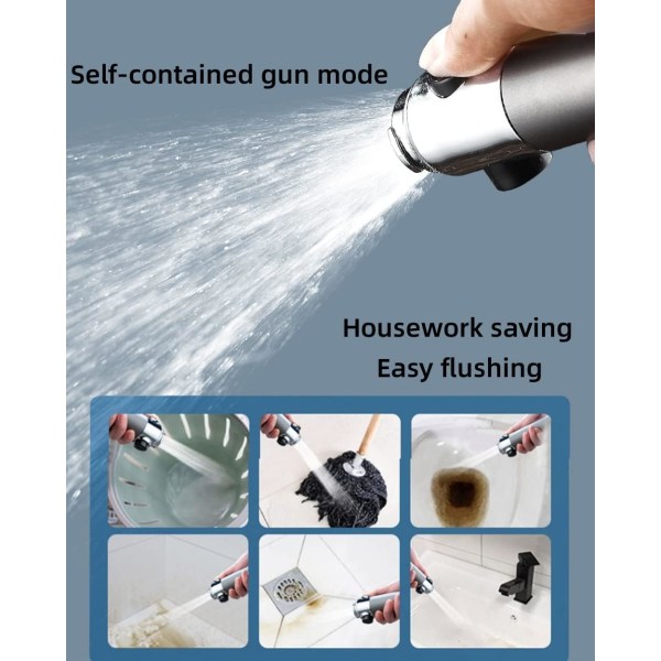Høytrykksdusjhode, 4 moduser justerbart baderomsdusjhode, anti-kalkmassasje hånddusj med vannstopp, SPA dusjhode