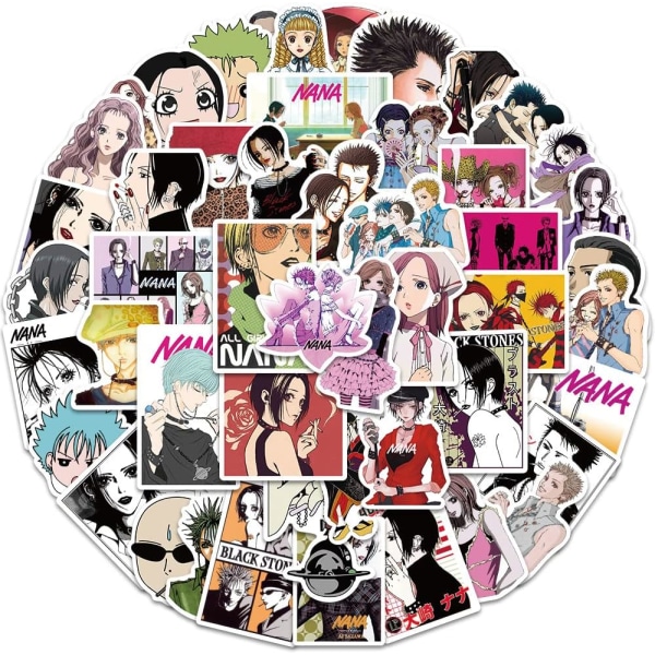 50 st japanska Anime Nana Stickers Vattentät Vinyl Kawaii Stickers för barn Tonåringar Vuxen Skateboard Dator Laptop Gitarr (Nana Anime)