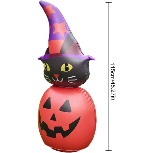 Uppblåsbara Halloween-dekorationer | Uppblåsbar Halloween-katt Pumpa Spöke - PVC Uppblåsbar Halloween-dekoration för trädgård, gård, gräsmatta, uteplats