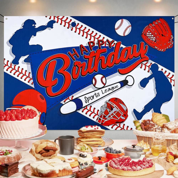 Boy Baseball Sports Happy Birthday Backdrop Banner Baseball Theme Happy Birthday Photography Backdrop Baseball Background Birthday Party Decorations