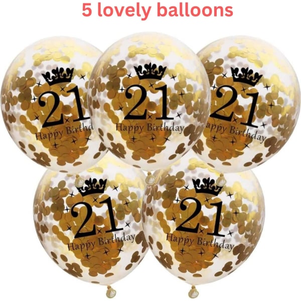 Antal balloner 21 guld - 21. fødselsdagsdekorationer Balloner 12 tommer, balloner Nummer 21 balloner Guldballoner Fødselsdagsfestdekorationer
