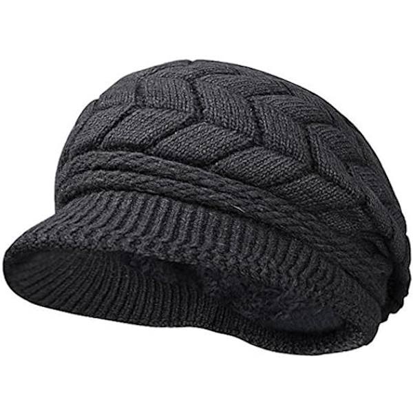 Kvinners Vinter Varm Strikket Lue Ull Snø Ski Caps Med Visor