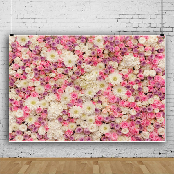 Vakker blomstervegg rosa blomst gress bryllupsfest dekorasjon vinyl foto bakgrunn klut