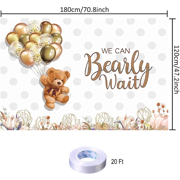 5*3 ft, Baby Gender Reveal Party Dekoration Baby Shower Backdrop We Can Bearly Wait Fotobakgrund