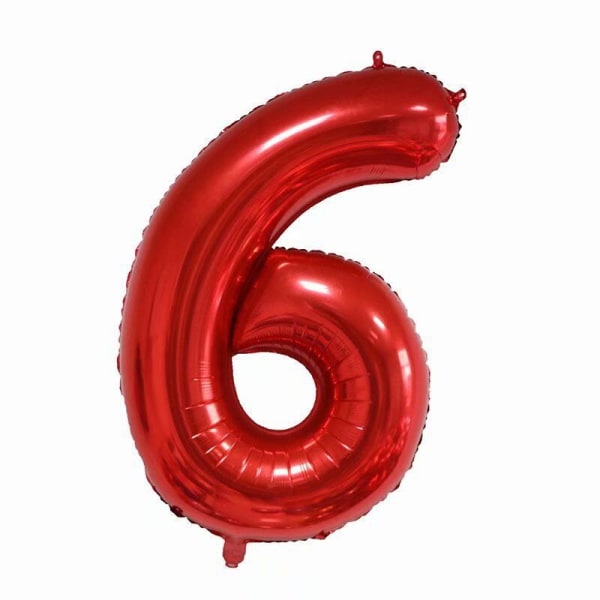 40 tum röda stora siffror 0-9 födelsedagsfest dekorationer helium folie Mylar stora siffror ballong digital sex