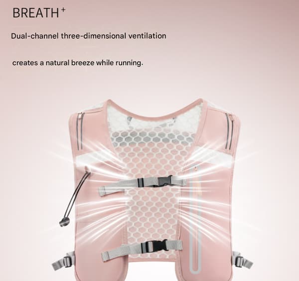 Men's and Women's Running Vest, 500ml Soft Flask Included, Lightweight Reflective Hydration Backpack with Adjustable Straps Pink