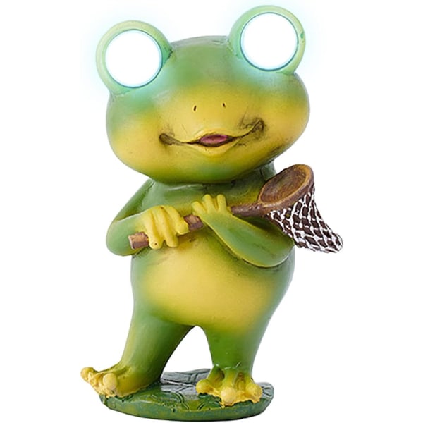 Resin Frog aurinkolamppu, söpö puutarhalamppu, LED-yövalo lastenhuoneeseen, toimisto, juhlasisustus