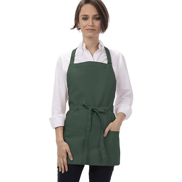 Unisex förkläde med tre fickor, en one size, jägaregrönt