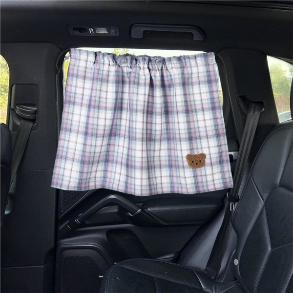 Car Window Curtains,Cartoon Bear Car Side Window Curtains | Car Interior Sun Shade Blind for, Car Side Window Curtain Stops