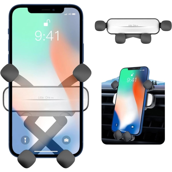 Biltelefonholder, Gravity Universal Telefonholder Smartphoneholder med luftventil med 360° rotation, til Phone12/12 Pro, Samsung