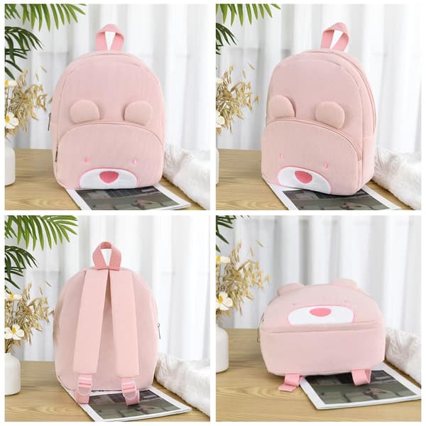Adorable Backpack for School or Preschool - Small Pink Bear pink