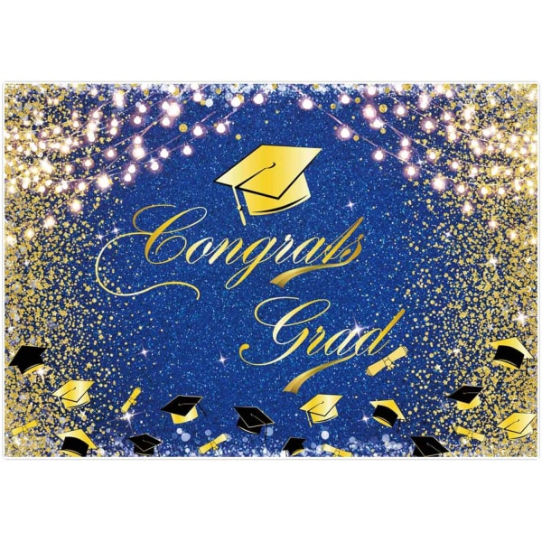 7x5 fot Gratulerer Grad Bakgrunn Klasse av 2023 Glitter Graduation Cap Bakgrunn for feiring Prom Party Dekor Gratulasjonsbanner