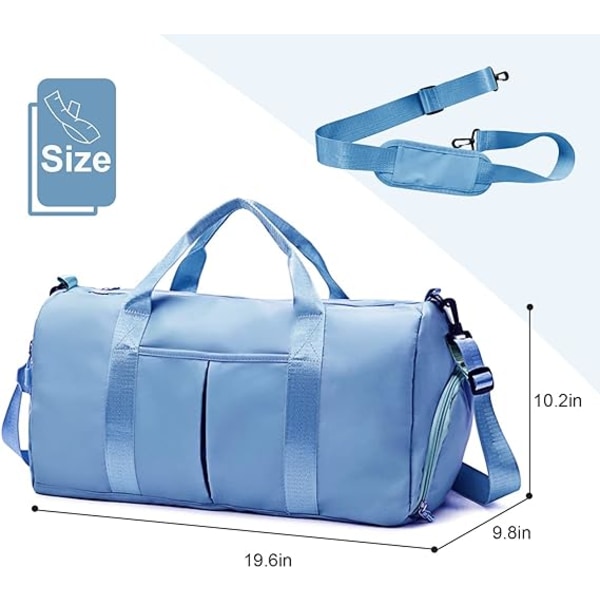 Reise Duffel Tote Bag, Vanntett Foldbar og Utvidbar Weekender Bag for Svømming Sport Gym Bag