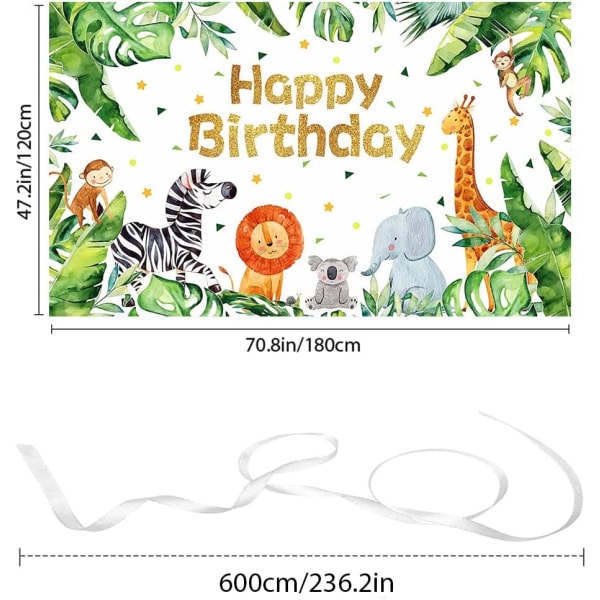 Safari Jungle Birthday Decorations Party Supplies Animals Theme Birthday Banner Backdrop Zoo Animals Party Decorations Photo Background