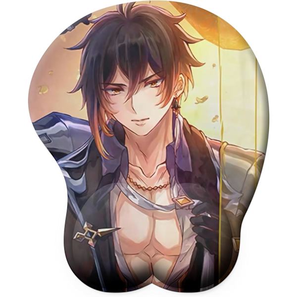 Zhongli 3D Anime handledsstöd musmatta silikon bröst musmattor mjuk handledsstöd tecknad musmatta musmatta rumpa mode present hem