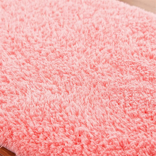 Fluffy teppe med sklisikring, teppe til soverom og stue, moderne teppe til stue og soverom (rød, 50 * 80 cm)