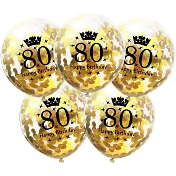 Nummerballonger 80 guld - 80-årsdekorationer Ballonger 12 tum, ballonger Nummer 80 ballonger Guldballonger Födelsedagsfestdekorationer