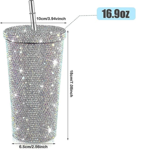 Bling-timanttivesipullo glitterillä ja kannella