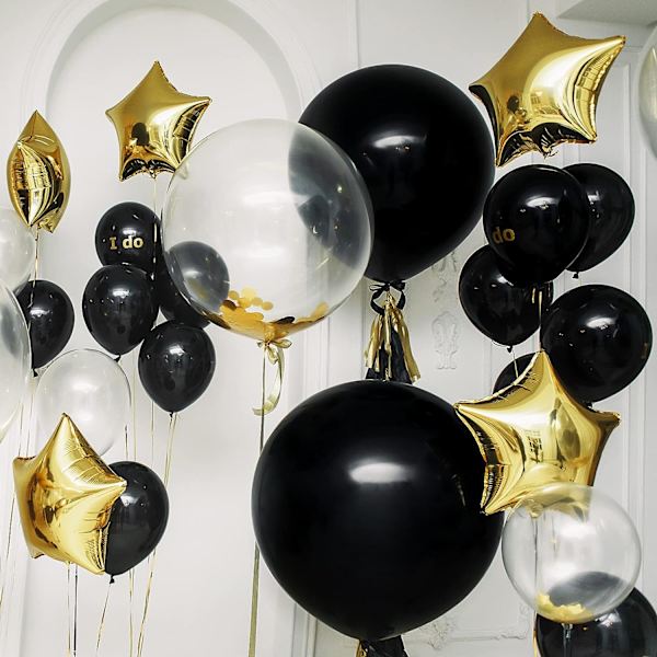 129 stk. sorte balloner latexballoner i forskellige størrelser 18 12 10 5 tommer festballonpakke