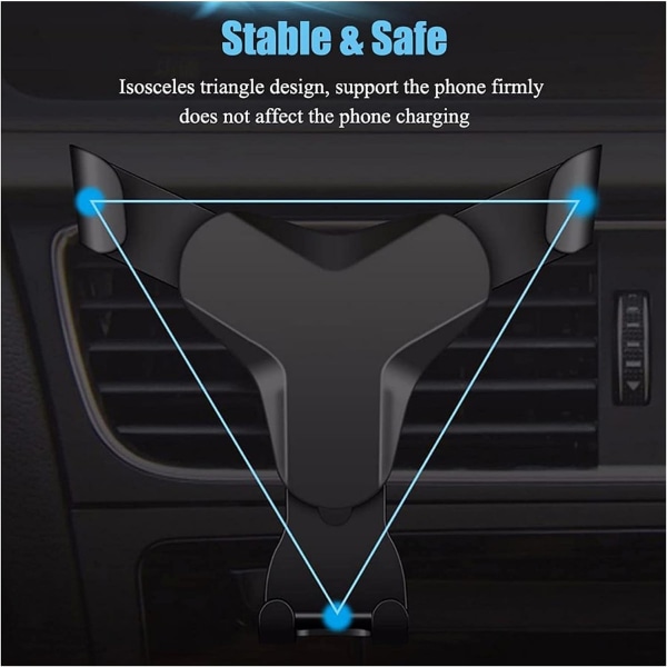 Biltelefonhållare Montering Luftventil Mobil Graduity Stand Cradle Biltillbehör Telefonhållare i metall Navigationsfäste (Färg: Rosa)