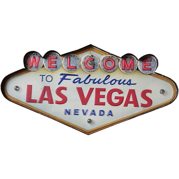 Metall LED-skylt Dekorativ Bar LED Metall Väggljusskylt (LAS VEGAS)