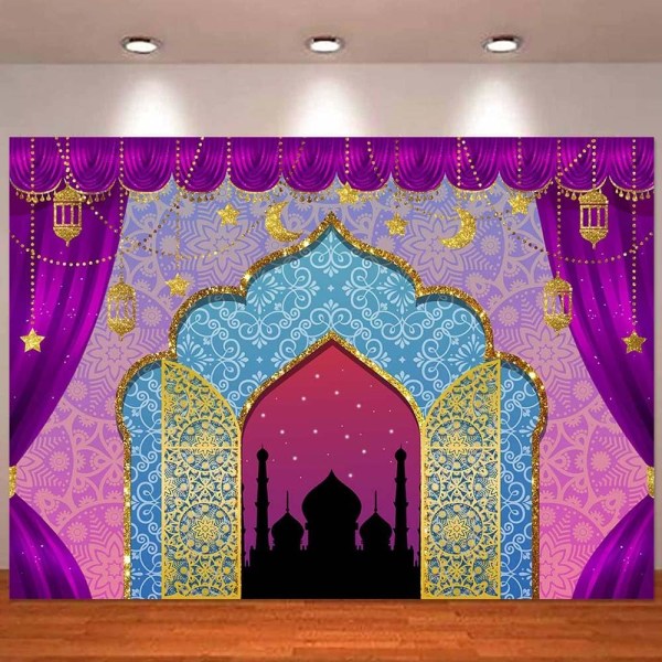 7X5FT Arabiske Nætter Magiske Genie Tema Fotografi Baggrund Arabisk Marokko Indien Bollywood Fest Baggrund Foto Baby Shower Dekoration Banner