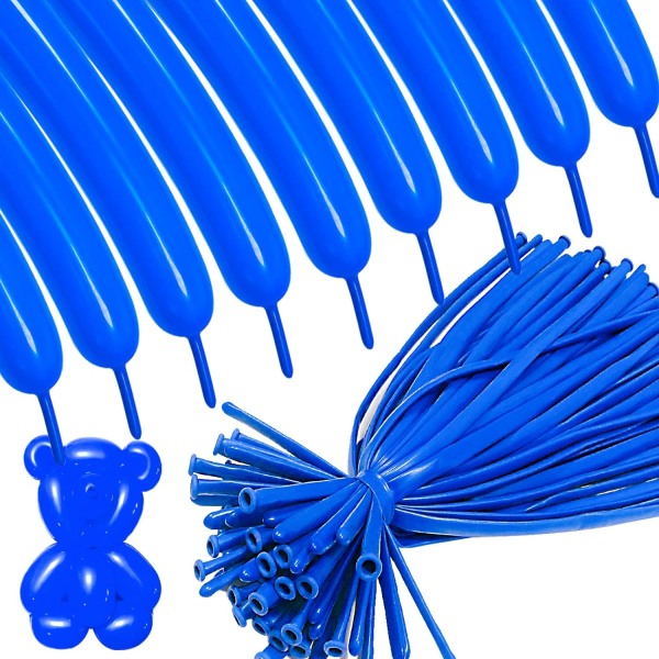 Blå 260 långa ballonger 100-pack Mörkblå modellering Långa magic ballonger Förtjockning Latex Vridning DIY-djurballong för födelsedagsfestdekoration
