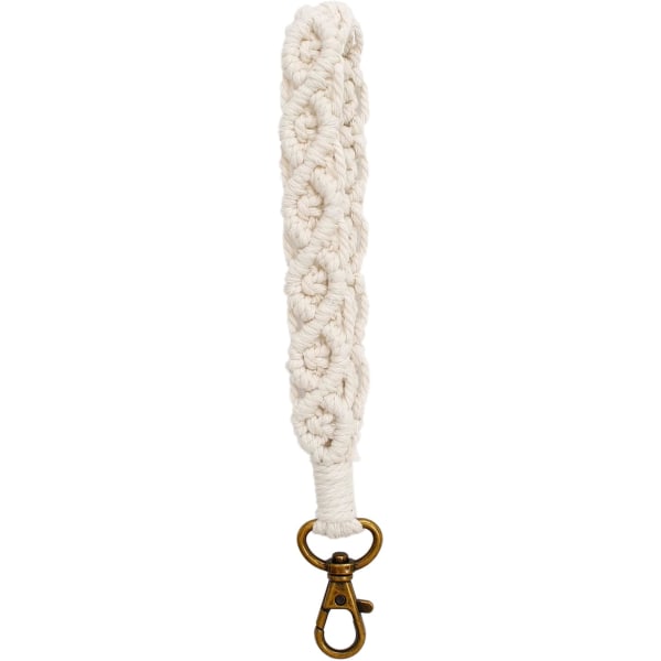 Boho Makrame Nøglering Armbånd Håndlavet Håndledsrem Nøglering Holder Håndledsrem til Kvinder Piger