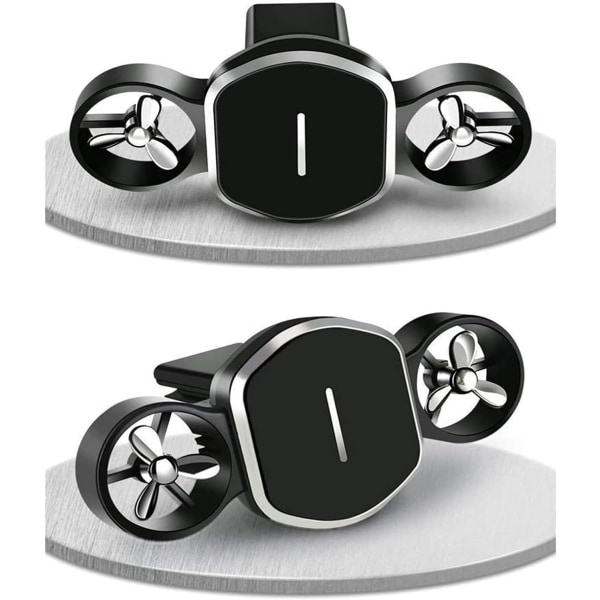 Magnetisk biltelefonholder Aromaterapiuttaksholder Multifunksjonell bilmagnetisk holder for Twin-Turbo kjøretøy (farge: svart)