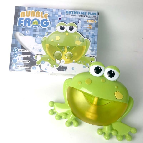 Baby Bath Boble Leker Sett,Tub Big Frog Automatisk Bubble Maker Blower Leker med 12 musikk Baby Moro Dusj Leker,26×17,5×5,5cm
