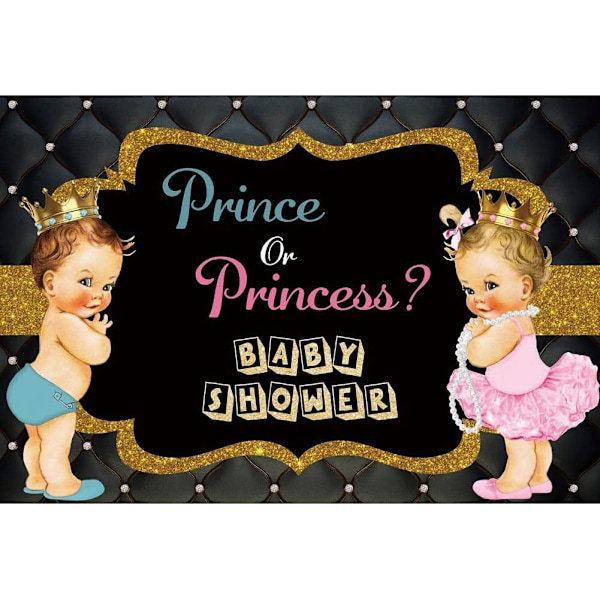 7x5ft Baby Shower Bakgrund Kunglig Svart Diamanter Fotografi Bakgrund Unisex Kön Avslöja Fest Dekor Graviditet Tillkännagivande Banner