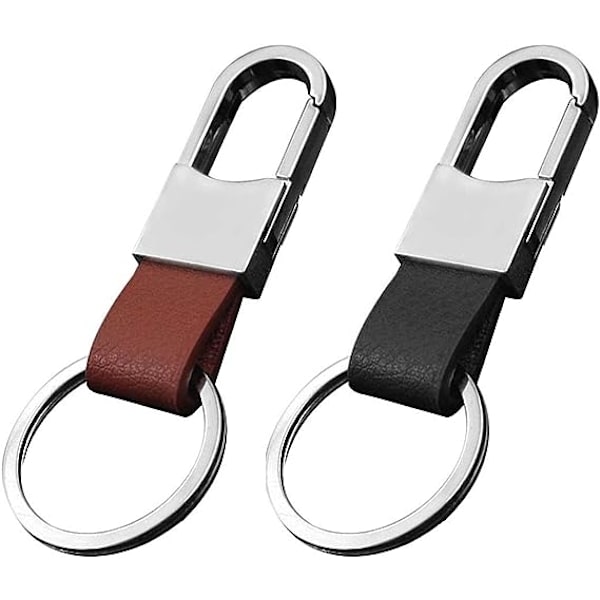 Premium Mjukt Bil Läder Nyckelring Nyckelhållare, Nyckelorganisatör För Män Kvinnor(2-PACK)