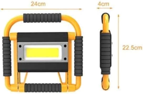 Outdoor Foldable LED Floodlight. Portable Rechargeable Emergency Work Light. IP65 Rotating Lamp for Construction Sites and Gardens.
