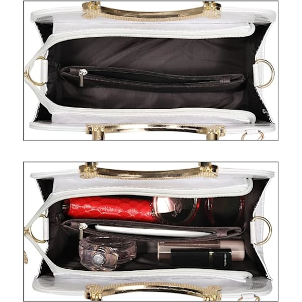 Skinnende Laklæder Dame Punge Satchel Håndtasker Damer Mode Top Håndtag Håndtasker Crossbody Skuldertasker