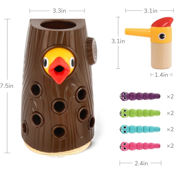 Montessori-leker for 2-åringer - Magnetisk fuglematingslek for utvikling av finmotorikk for gutter og jenter