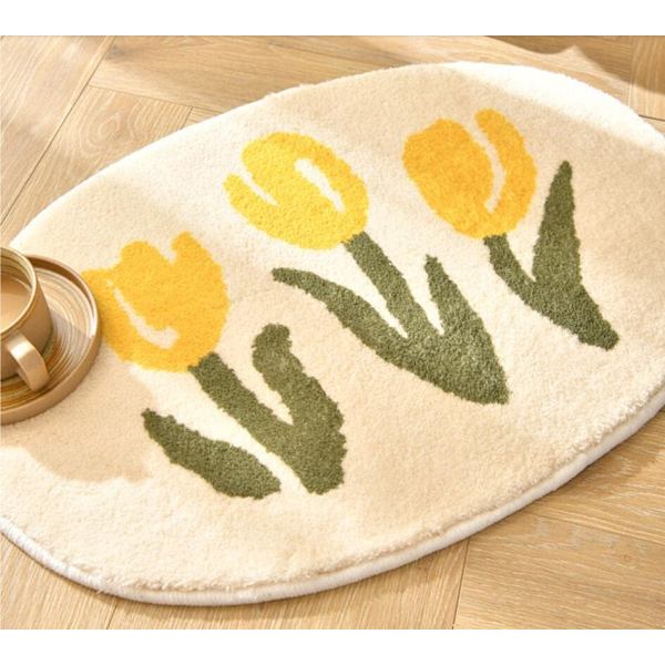 Halkskyddad badrumsmatta, maskintvättbar, absorberande duschmatta för badkar, vardagsrum, kök (vit 40 x 60 cm)