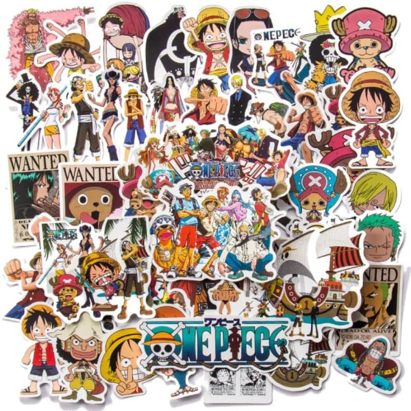 Anime One Piece Luffy -tarrat – täydelliset muistikirjaan, moottoripyörään, rullalaudalle, tietokoneeseen, matkapuhelimeen – sarjakuvalelujen inspiroimat tarrat