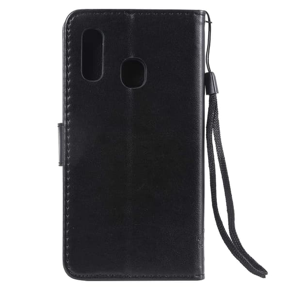 Samsung Galaxy A20E/A10E Protective Case, Shockproof TPU Leather Flip Protective Wallet Case (Black)