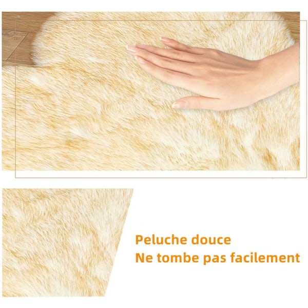 Faux Fåreskind Uld Tæppe, Fluffy Blødt Syntetisk Fåreskind Luksus Uld Sofa Tæppe Pude Dekorer Din Stue og Soveværelse (45cm,Sort)