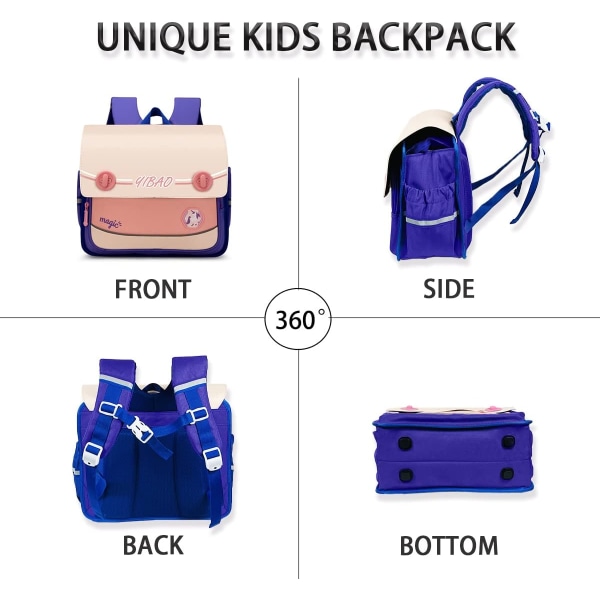 Japansk ryggsäck Söta ryggsäckar för flickor，Barnryggsäck för flickor Skolryggsäck för 7 till 12 år Skolväska (Aprikosrosa söt häst)