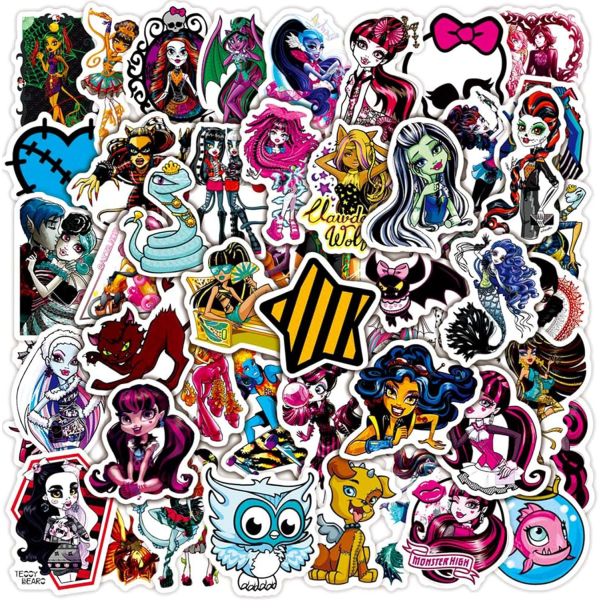 50 stk Monster High Sticker Vandtætte Stickers Bagage Skateboard Vandflaske Stickers Decal Cykel Bumper Snowboard Decorate (Monster High)