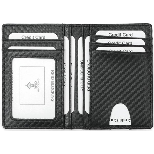 Minimalistisk forlomme pung - RFID-blokerende slank bifold pung i ægte læder til mænd, kvinder