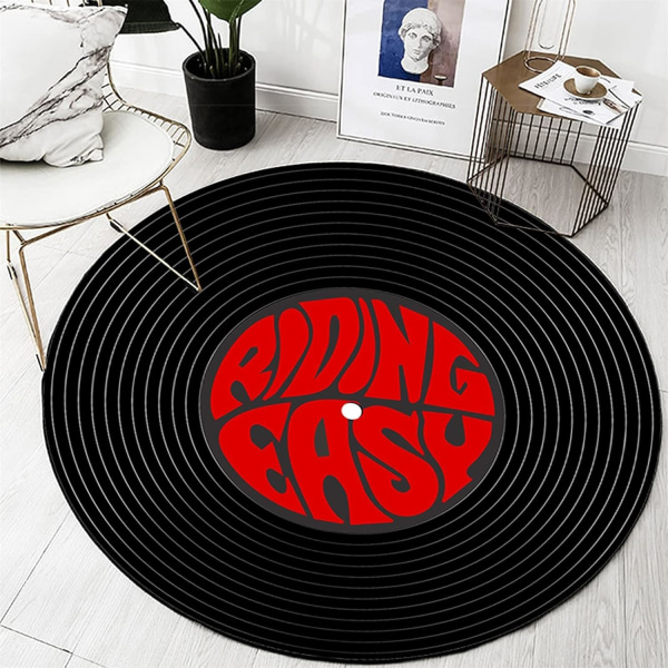 3D Vinyl Record Gulvmåtte, Vinyl Record Mat, Vinyl Record udendørs dørmåtte, Superblødt vaskbart anti-skrid absorberende tæppe (farve: CD-5)