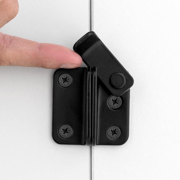 2-pack fällbara lås, 1,81 tum x 1,77 tum svart rostfritt stål tjockare kraftig hasp ladugård grind fällbar dörrlås dörrlås - högeröppning
