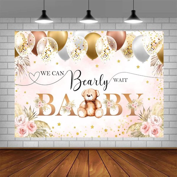 7x5ft Boho Karhu Baby Shower Tausta Suihku Koristeet Ruskeat Ilmapallot Kukat Boheemi Teema Valokuvaus Tausta Baby Shower Juhlatarvikkeet
