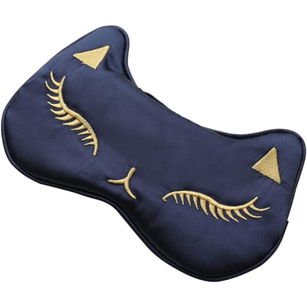 Sleep Eye Masks, Cute Cat Silk Sleep Eye Cover Lightweight Adjustable Eyeshade Mask Satin Night Eyeshade Cover for Women Men Sleep Travel Nap (Navy)