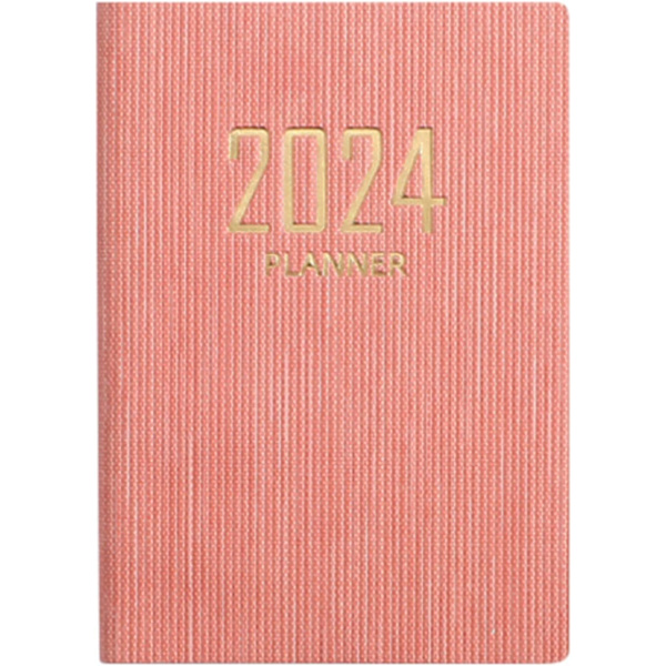 2 kpl, 2024 Suunnittelija 2024 Kalenteri 12 Kuukauden Suunnittelija 2024-2025 Päivittäinen Viikoittainen ja Kuukausittainen Agenda Muistikirja A7 PU Nahkakansi（PINK）